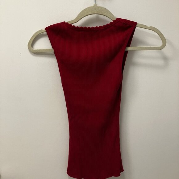 & Other Stories Rib-Knit Tank Top in Dark Red - Picture 6 of 6